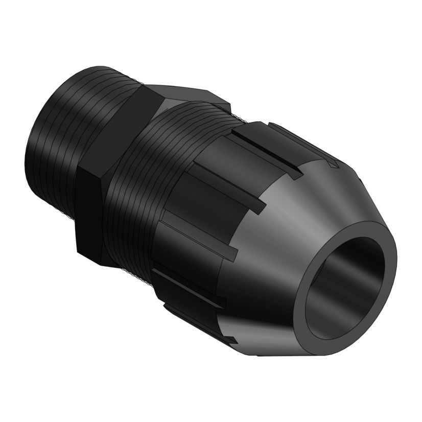 T&B Black Beauty 2676 Liquidtight Strain Relief Cord Connector, 1 in Trade, 0.66 to 0.78 in Cable Openings, Nylon